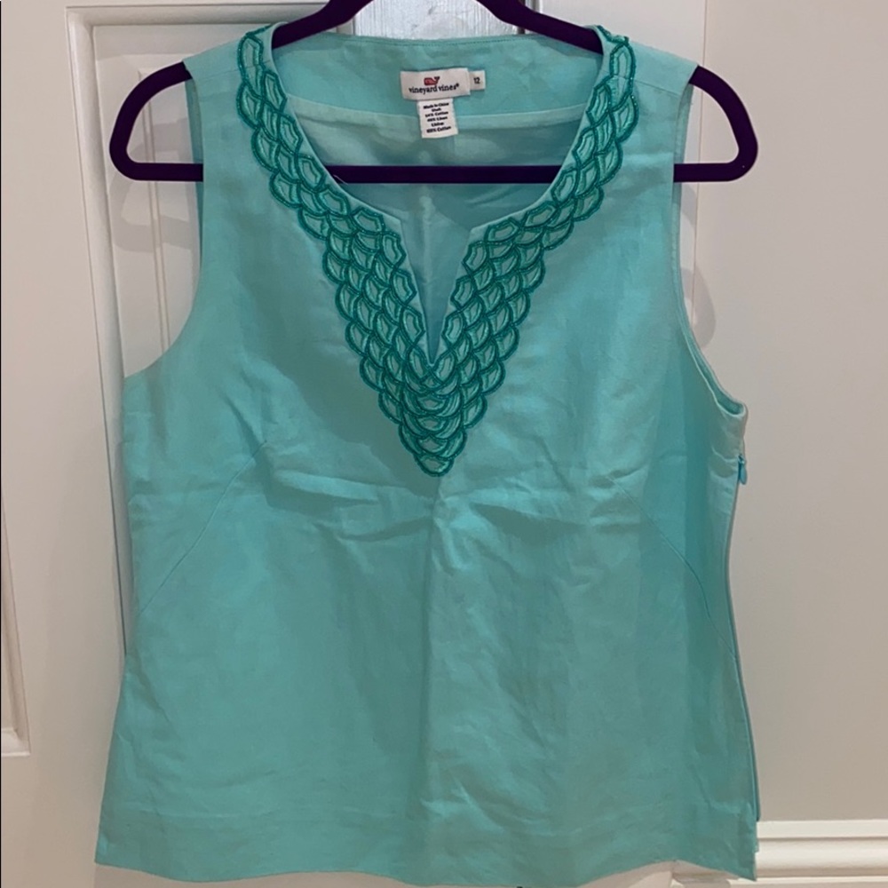 Light turquoise Vineyard Vines Beaded Shirt